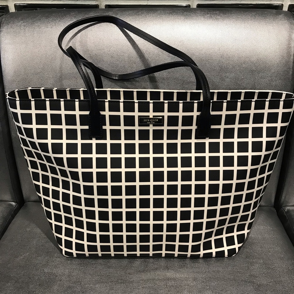 Kate Spade Large Margareta Checkered Zip Tote